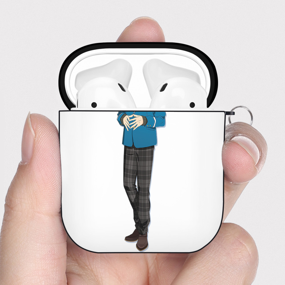 （画像用） あんさんぶるスターズ! Ensemble Stars AirPods 第2世代保護ケース ハードシェル ブラック 耐衝撃・防指紋・カラビナ付き