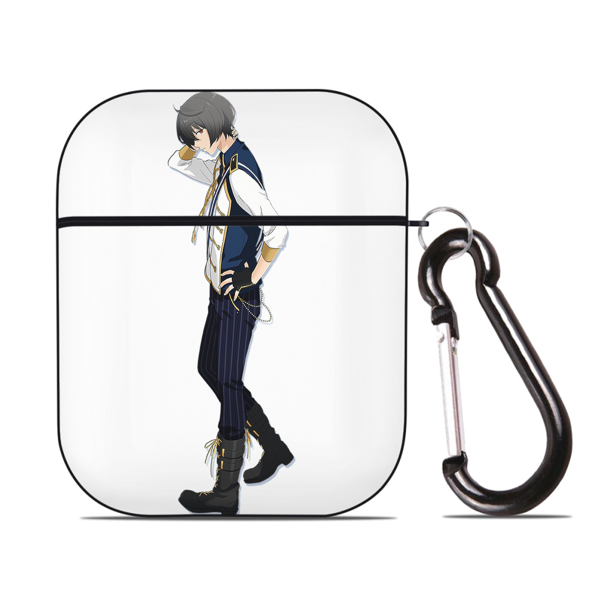 （画像用） あんさんぶるスターズ! Ensemble Stars AirPods 第2世代保護ケース ハードシェル ブラック 耐衝撃・防指紋・カラビナ付き