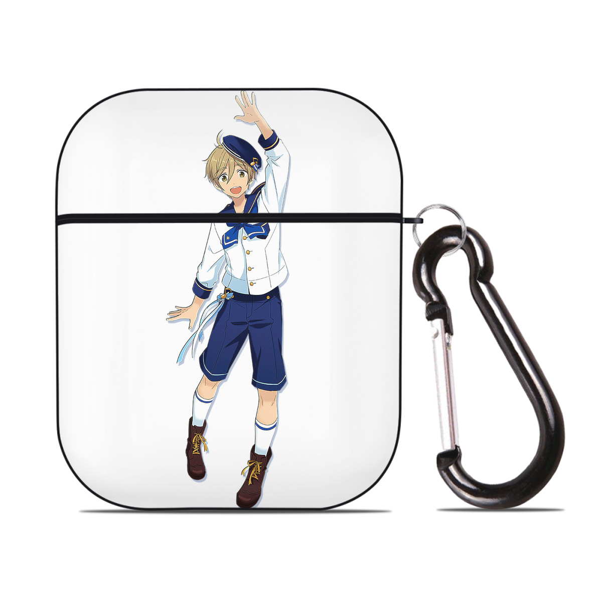 （画像用） あんさんぶるスターズ! Ensemble Stars AirPods 第2世代保護ケース ハードシェル ブラック 耐衝撃・防指紋・カラビナ付き