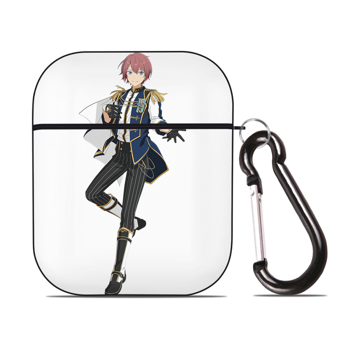 （画像用） あんさんぶるスターズ! Ensemble Stars AirPods 第2世代保護ケース ハードシェル ブラック 耐衝撃・防指紋・カラビナ付き