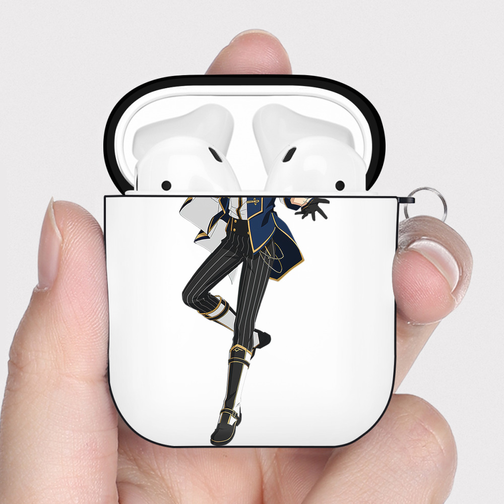 （画像用） あんさんぶるスターズ! Ensemble Stars AirPods 第2世代保護ケース ハードシェル ブラック 耐衝撃・防指紋・カラビナ付き