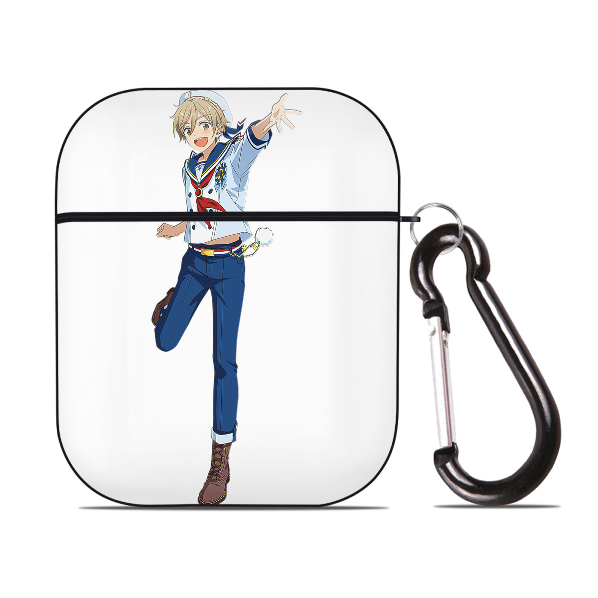 （画像用） あんさんぶるスターズ! Ensemble Stars AirPods 第2世代保護ケース ハードシェル ブラック 耐衝撃・防指紋・カラビナ付き