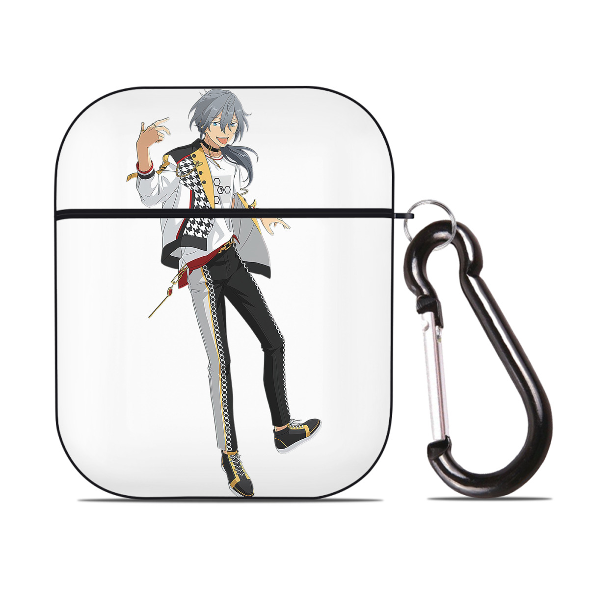 （画像用） あんさんぶるスターズ! Ensemble Stars AirPods 第2世代保護ケース ハードシェル ブラック 耐衝撃・防指紋・カラビナ付き