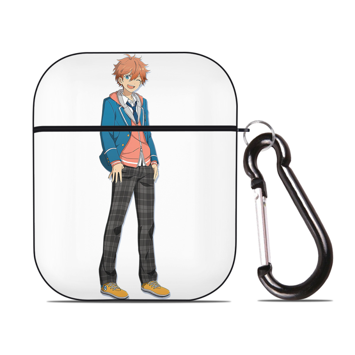 （画像用） あんさんぶるスターズ! Ensemble Stars AirPods 第2世代保護ケース ハードシェル ブラック 耐衝撃・防指紋・カラビナ付き