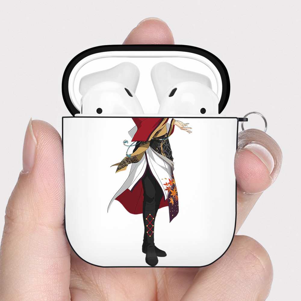 （画像用） あんさんぶるスターズ! Ensemble Stars AirPods 第2世代保護ケース ハードシェル ブラック 耐衝撃・防指紋・カラビナ付き