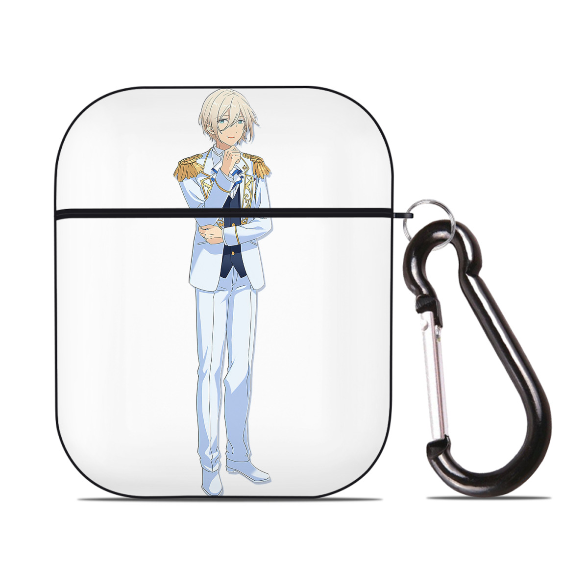 （画像用） あんさんぶるスターズ! Ensemble Stars AirPods 第2世代保護ケース ハードシェル ブラック 耐衝撃・防指紋・カラビナ付き