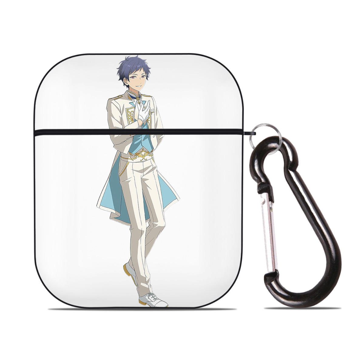 （画像用） あんさんぶるスターズ! Ensemble Stars AirPods 第2世代保護ケース ハードシェル ブラック 耐衝撃・防指紋・カラビナ付き