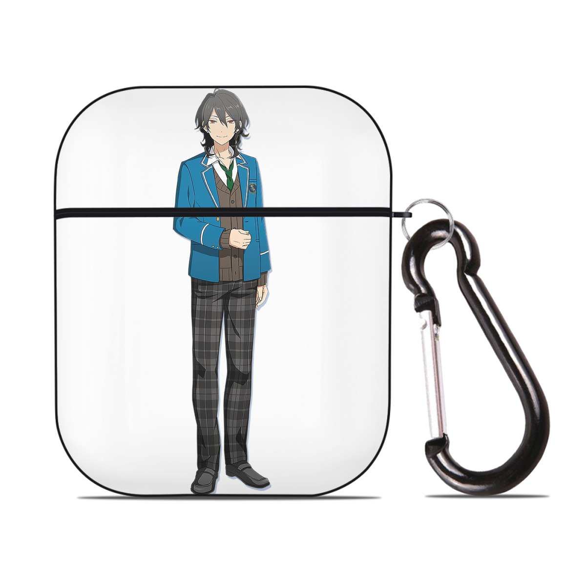 （画像用） あんさんぶるスターズ! Ensemble Stars AirPods 第2世代保護ケース ハードシェル ブラック 耐衝撃・防指紋・カラビナ付き