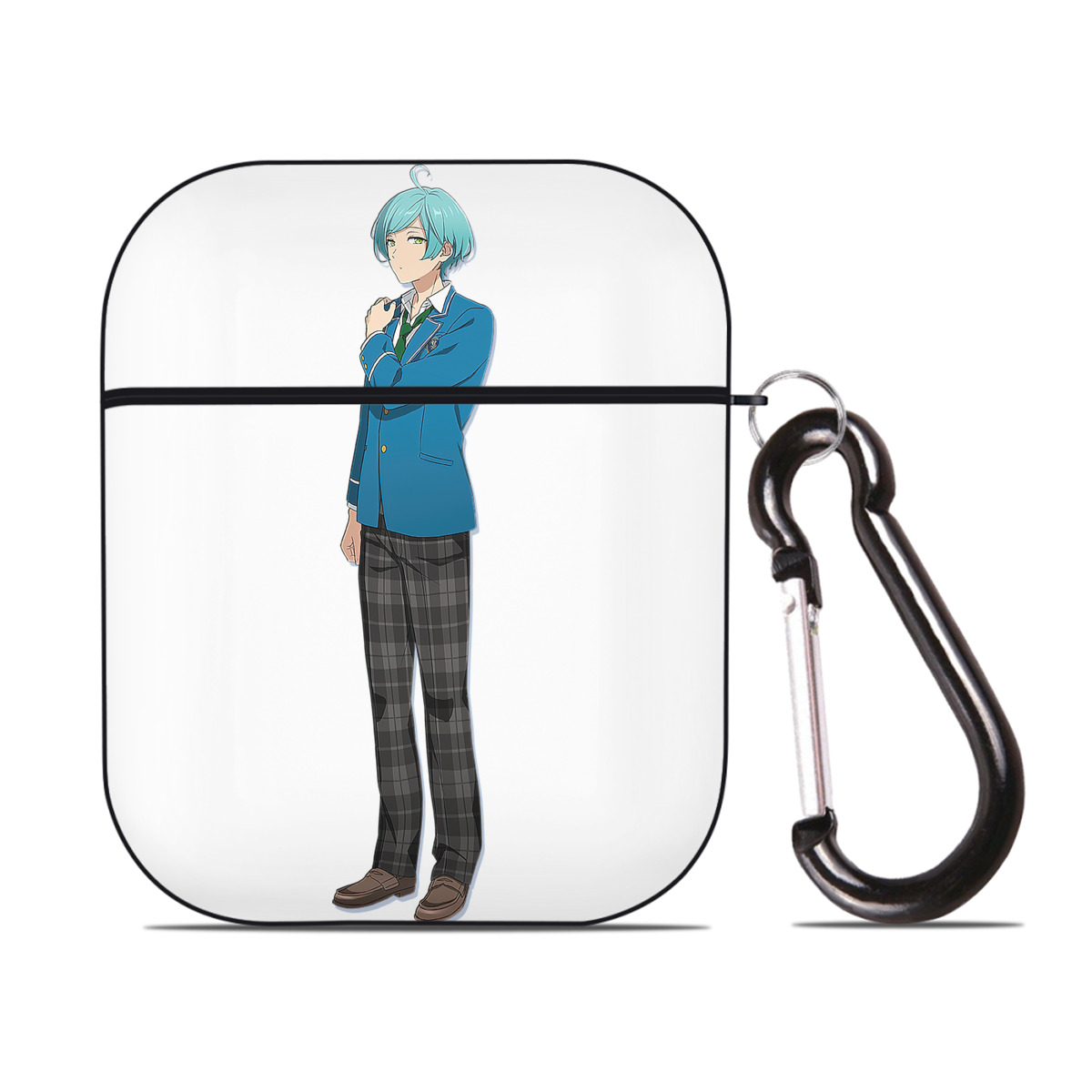 （画像用） あんさんぶるスターズ! Ensemble Stars AirPods 第2世代保護ケース ハードシェル ブラック 耐衝撃・防指紋・カラビナ付き