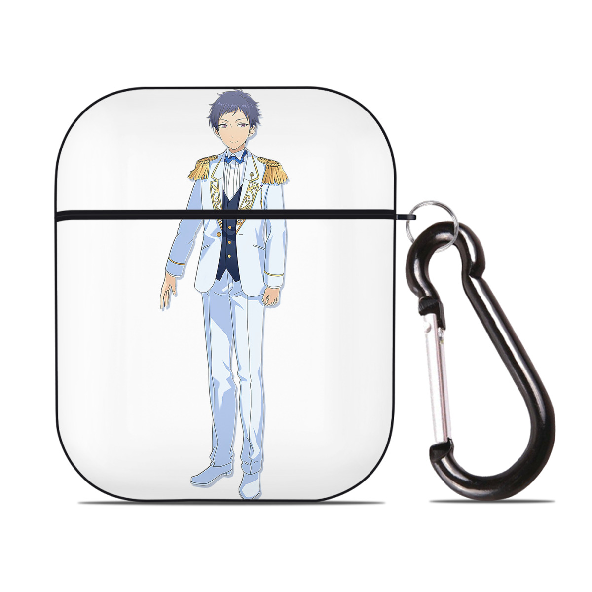 （画像用） あんさんぶるスターズ! Ensemble Stars AirPods 第2世代保護ケース ハードシェル ブラック 耐衝撃・防指紋・カラビナ付き