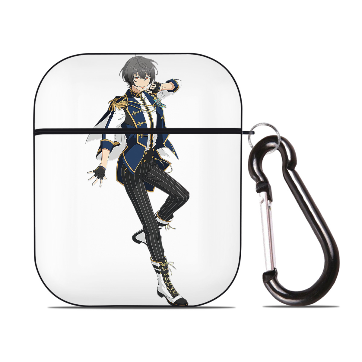 （画像用） あんさんぶるスターズ! Ensemble Stars AirPods 第2世代保護ケース ハードシェル ブラック 耐衝撃・防指紋・カラビナ付き