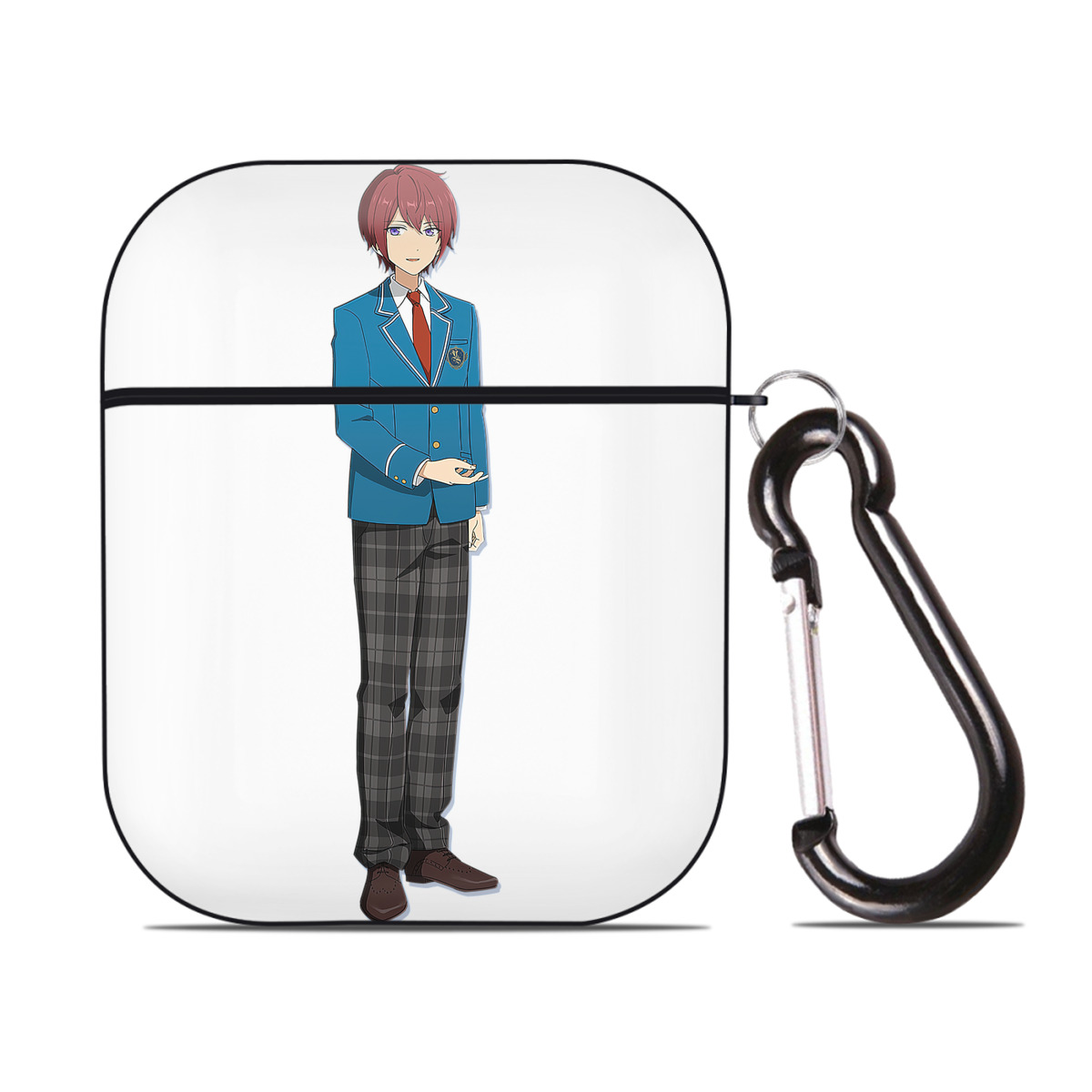 （画像用） あんさんぶるスターズ! Ensemble Stars AirPods 第2世代保護ケース ハードシェル ブラック 耐衝撃・防指紋・カラビナ付き
