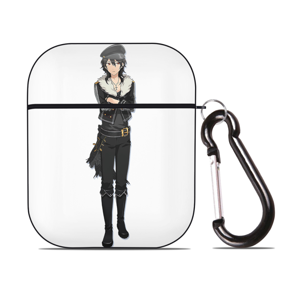 （画像用） あんさんぶるスターズ! Ensemble Stars AirPods 第2世代保護ケース ハードシェル ブラック 耐衝撃・防指紋・カラビナ付き