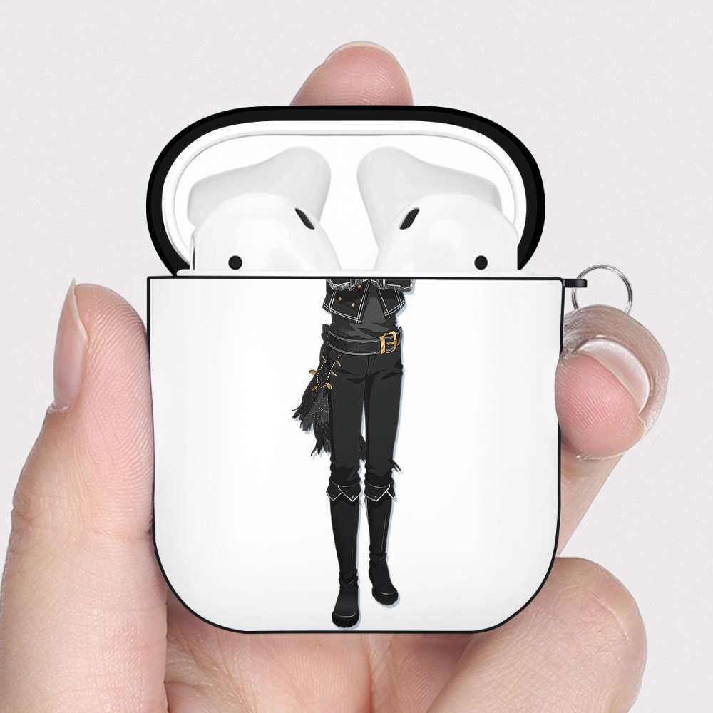 （画像用） あんさんぶるスターズ! Ensemble Stars AirPods 第2世代保護ケース ハードシェル ブラック 耐衝撃・防指紋・カラビナ付き