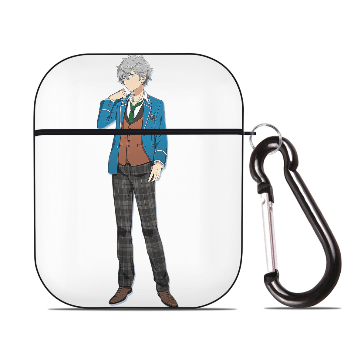 （画像用） あんさんぶるスターズ! Ensemble Stars AirPods 第2世代保護ケース ハードシェル ブラック 耐衝撃・防指紋・カラビナ付き