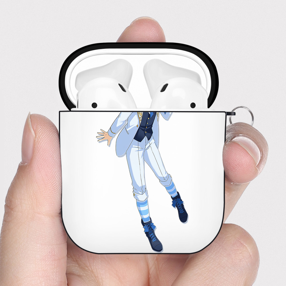 （画像用） あんさんぶるスターズ! Ensemble Stars AirPods 第2世代保護ケース ハードシェル ブラック 耐衝撃・防指紋・カラビナ付き