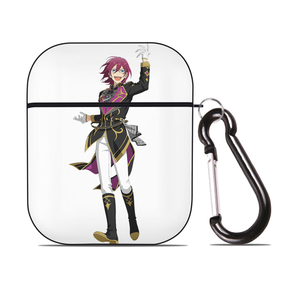 （画像用） あんさんぶるスターズ! Ensemble Stars AirPods 第2世代保護ケース ハードシェル ブラック 耐衝撃・防指紋・カラビナ付き