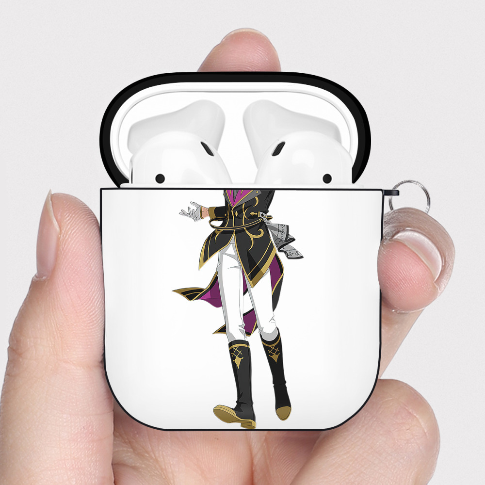 （画像用） あんさんぶるスターズ! Ensemble Stars AirPods 第2世代保護ケース ハードシェル ブラック 耐衝撃・防指紋・カラビナ付き