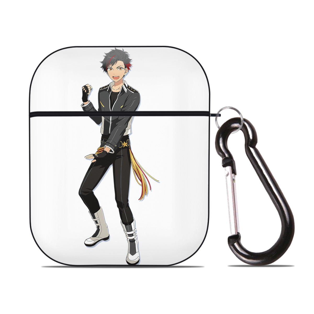 （画像用） あんさんぶるスターズ! Ensemble Stars AirPods 第2世代保護ケース ハードシェル ブラック 耐衝撃・防指紋・カラビナ付き