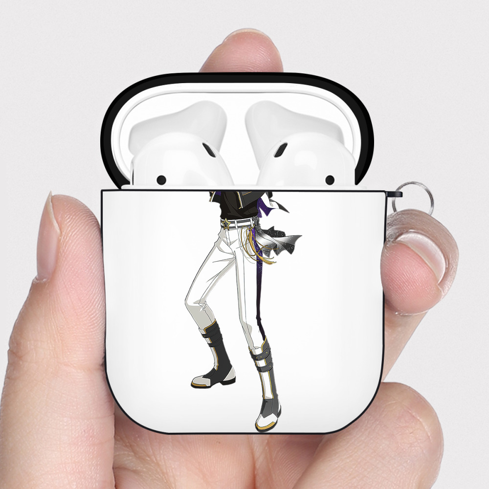 （画像用） あんさんぶるスターズ! Ensemble Stars AirPods 第2世代保護ケース ハードシェル ブラック 耐衝撃・防指紋・カラビナ付き