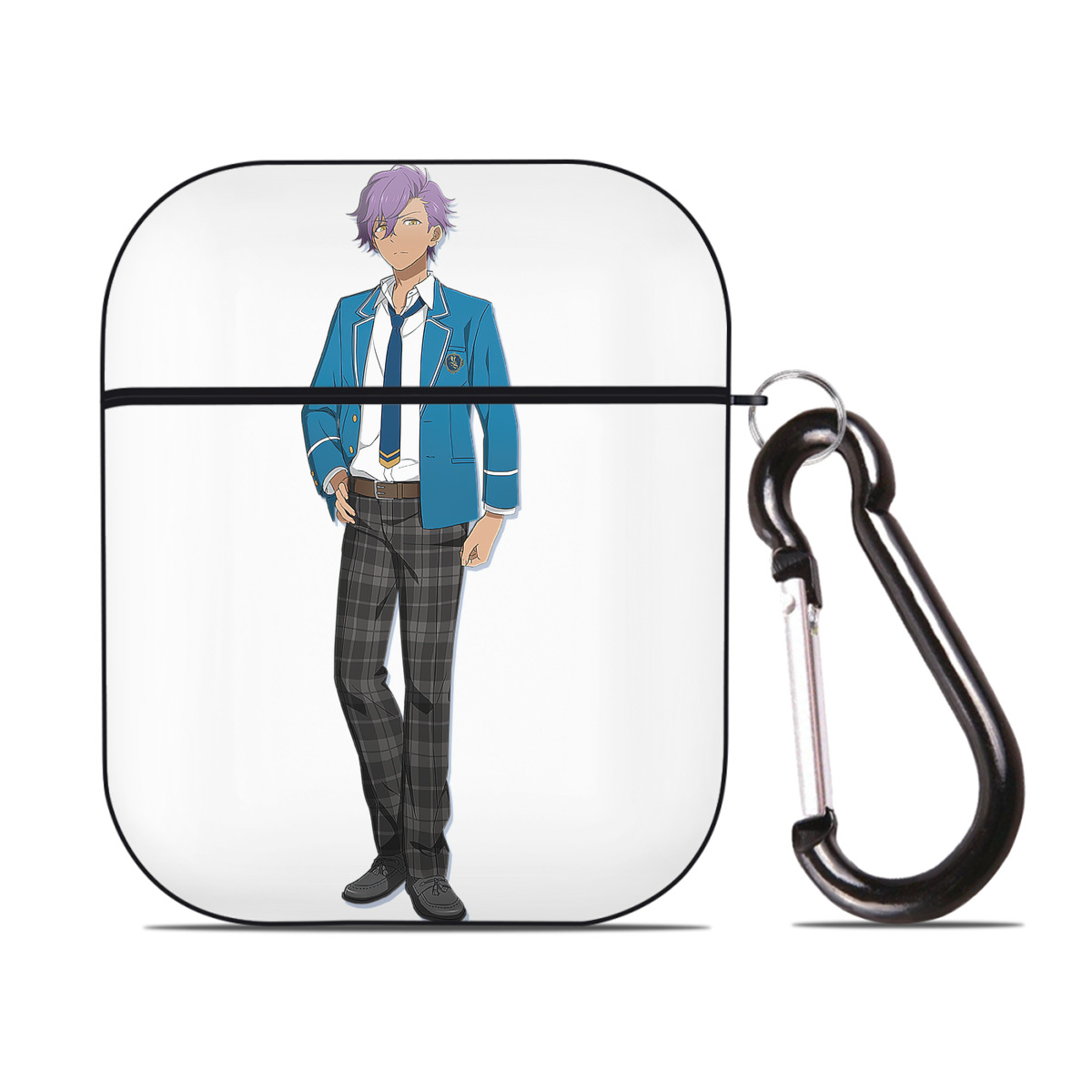 （画像用） あんさんぶるスターズ! Ensemble Stars AirPods 第2世代保護ケース ハードシェル ブラック 耐衝撃・防指紋・カラビナ付き