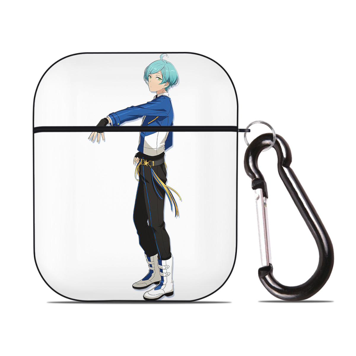 （画像用） あんさんぶるスターズ! Ensemble Stars AirPods 第2世代保護ケース ハードシェル ブラック 耐衝撃・防指紋・カラビナ付き