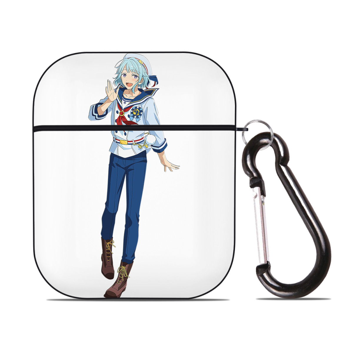 （画像用） あんさんぶるスターズ! Ensemble Stars AirPods 第2世代保護ケース ハードシェル ブラック 耐衝撃・防指紋・カラビナ付き