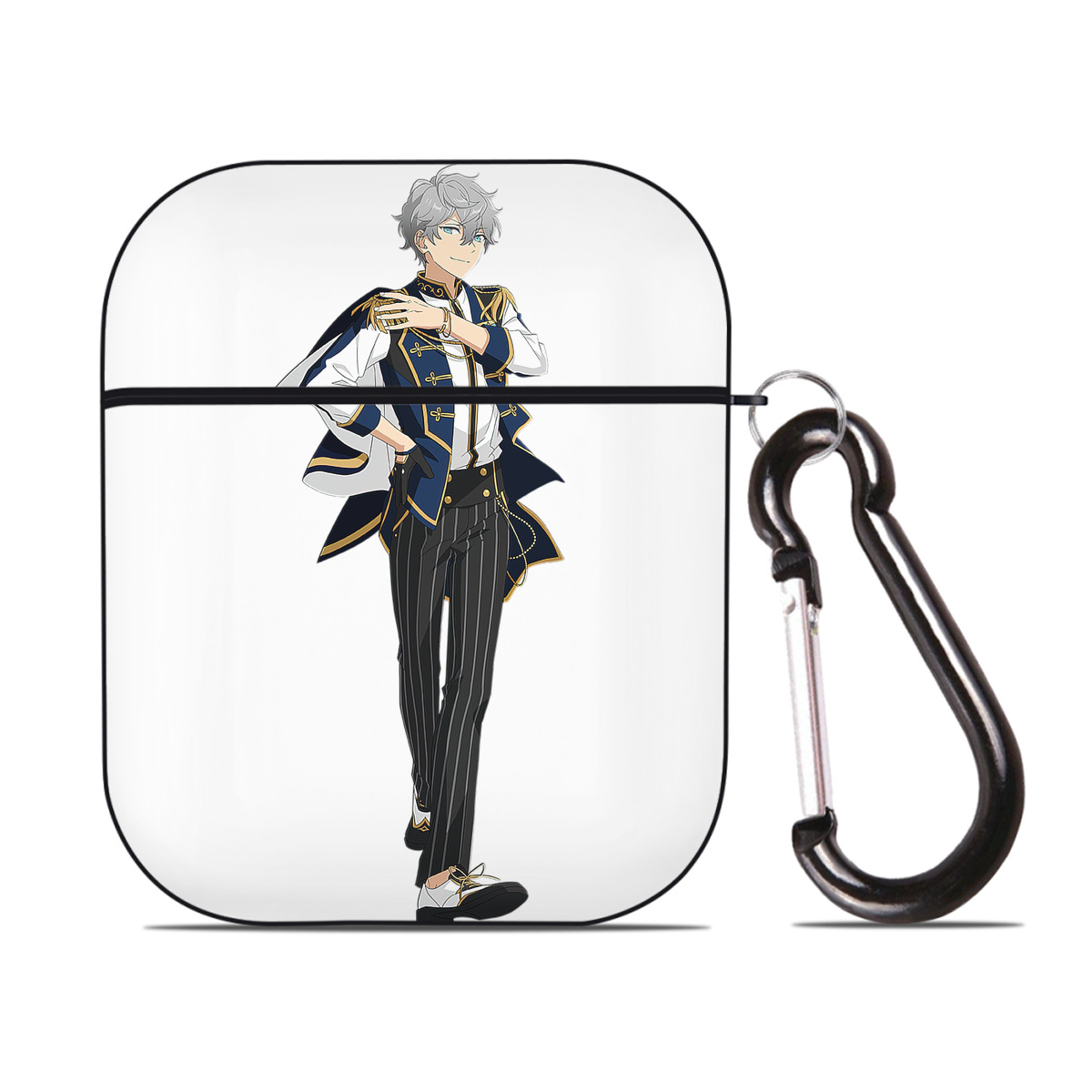 （画像用） あんさんぶるスターズ! Ensemble Stars AirPods 第2世代保護ケース ハードシェル ブラック 耐衝撃・防指紋・カラビナ付き
