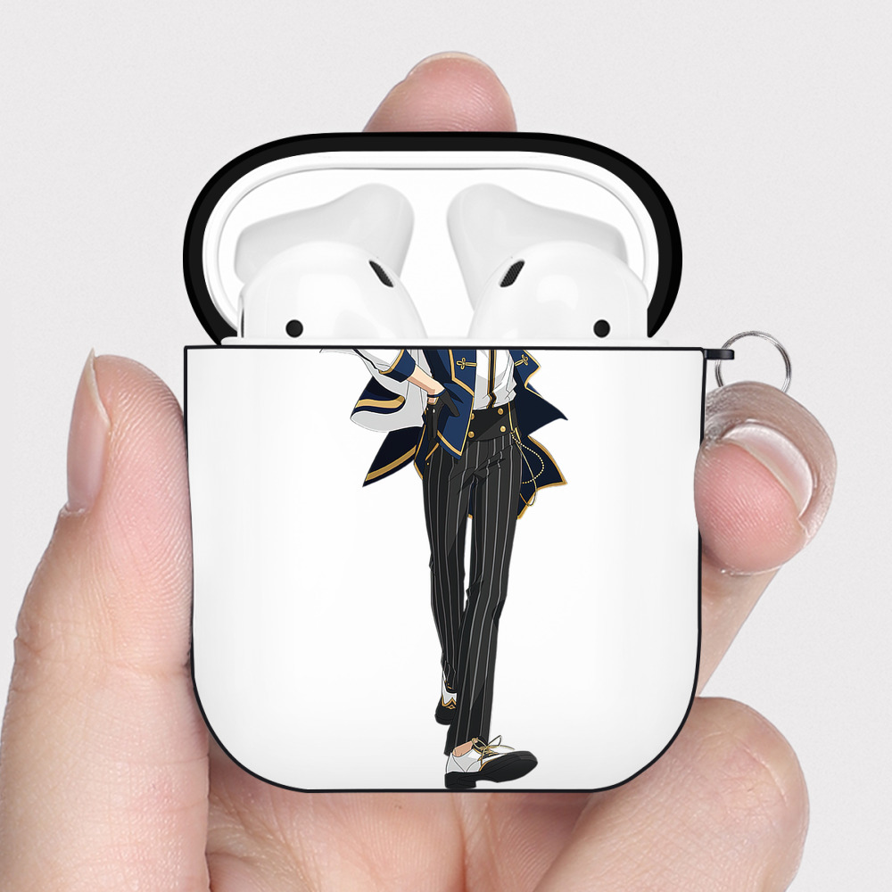 （画像用） あんさんぶるスターズ! Ensemble Stars AirPods 第2世代保護ケース ハードシェル ブラック 耐衝撃・防指紋・カラビナ付き