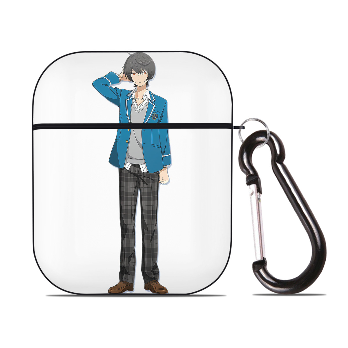 （画像用） あんさんぶるスターズ! Ensemble Stars AirPods 第2世代保護ケース ハードシェル ブラック 耐衝撃・防指紋・カラビナ付き