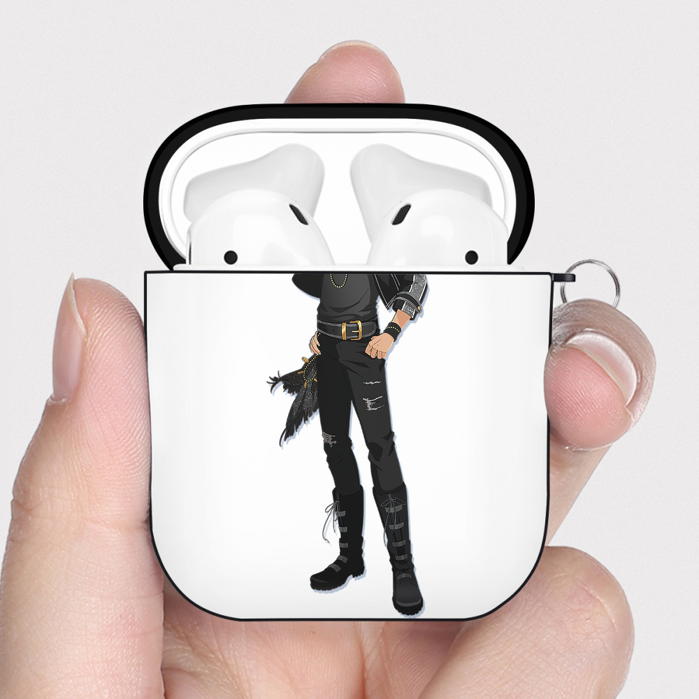 （画像用） あんさんぶるスターズ! Ensemble Stars AirPods 第2世代保護ケース ハードシェル ブラック 耐衝撃・防指紋・カラビナ付き