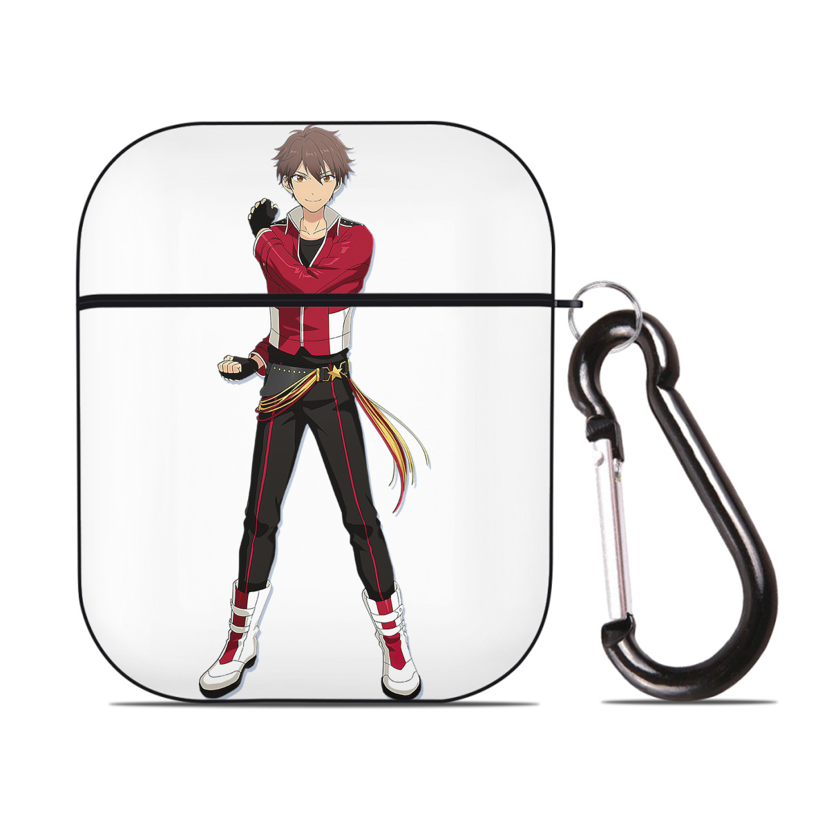 （画像用） あんさんぶるスターズ! Ensemble Stars AirPods 第2世代保護ケース ハードシェル ブラック 耐衝撃・防指紋・カラビナ付き