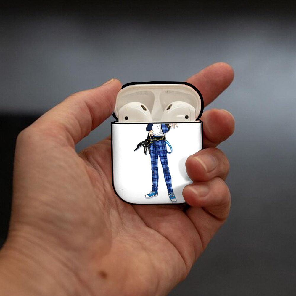 あんさんぶるスターズ! Ensemble Stars AirPods 第2世代保護ケース ハードシェル ブラック 耐衝撃・防指紋・カラビナ付き