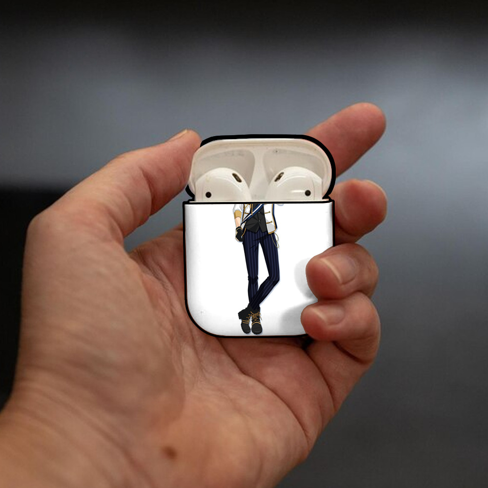 あんさんぶるスターズ! Ensemble Stars AirPods 第2世代保護ケース ハードシェル ブラック 耐衝撃・防指紋・カラビナ付き
