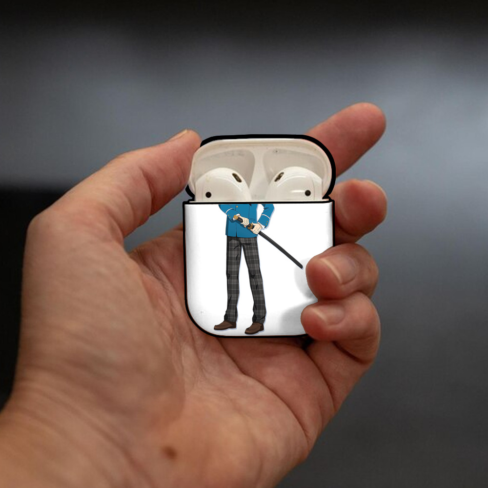 あんさんぶるスターズ! Ensemble Stars AirPods 第2世代保護ケース ハードシェル ブラック 耐衝撃・防指紋・カラビナ付き