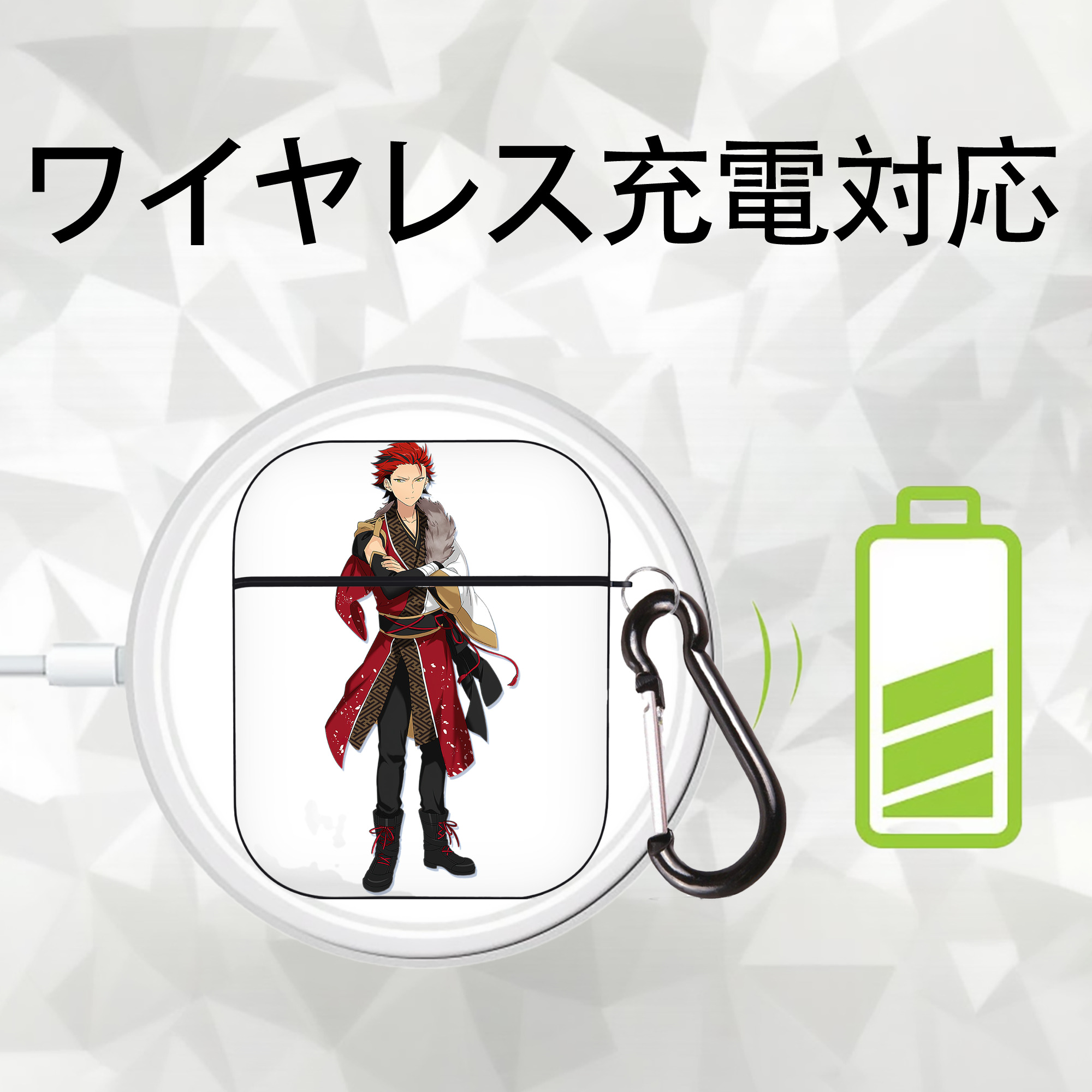あんさんぶるスターズ! Ensemble Stars AirPods 第2世代保護ケース ハードシェル ブラック 耐衝撃・防指紋・カラビナ付き