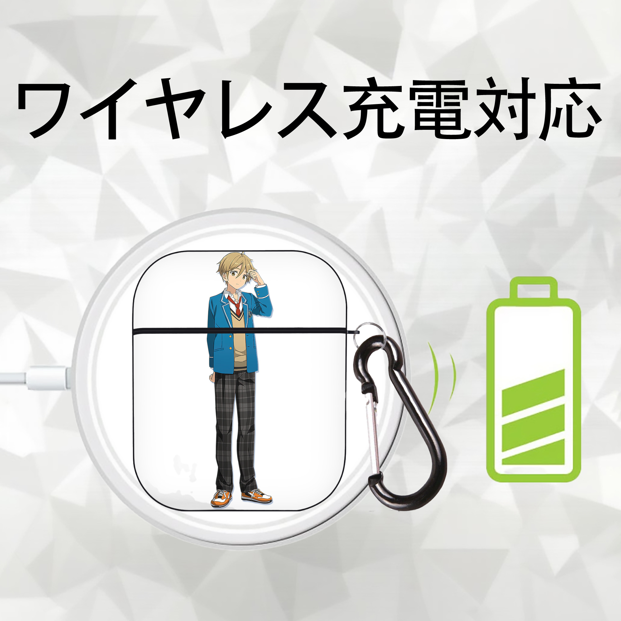あんさんぶるスターズ! Ensemble Stars AirPods 第2世代保護ケース ハードシェル ブラック 耐衝撃・防指紋・カラビナ付き