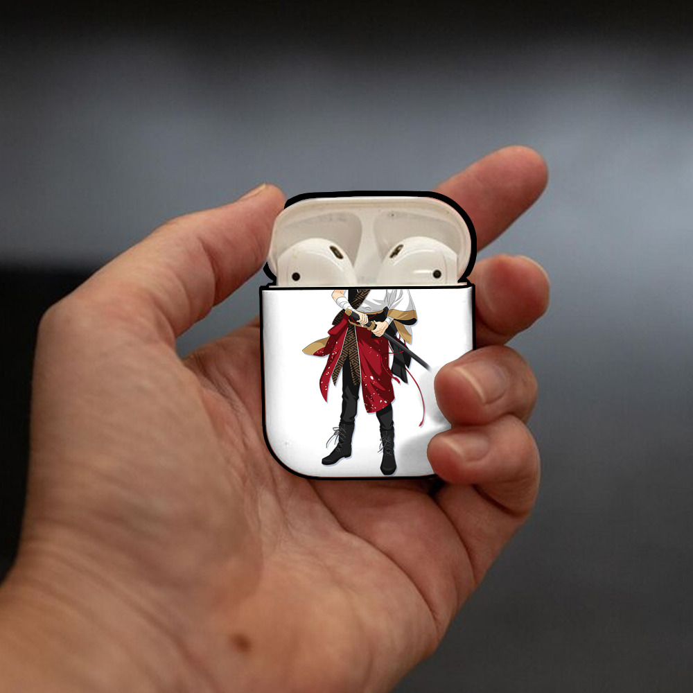 あんさんぶるスターズ! Ensemble Stars AirPods 第2世代保護ケース ハードシェル ブラック 耐衝撃・防指紋・カラビナ付き