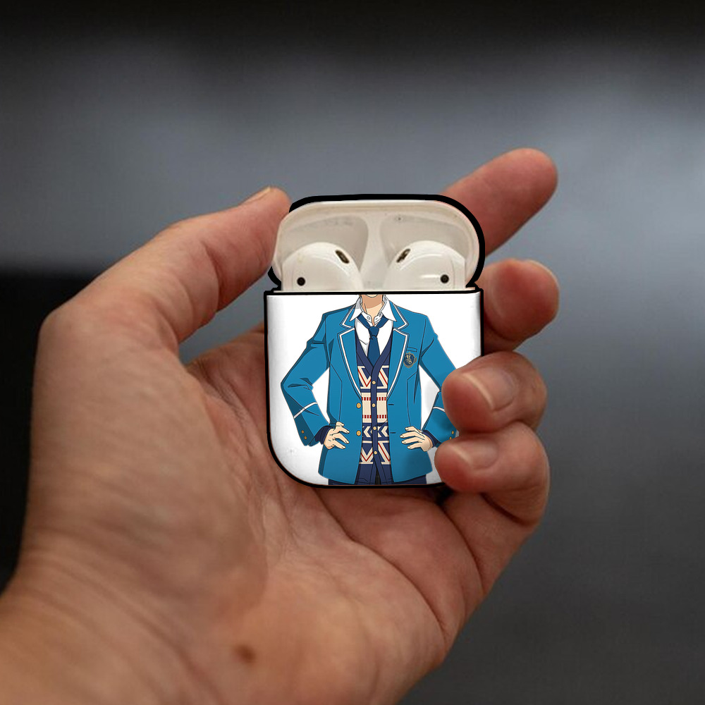 あんさんぶるスターズ! Ensemble Stars AirPods 第2世代保護ケース ハードシェル ブラック 耐衝撃・防指紋・カラビナ付き