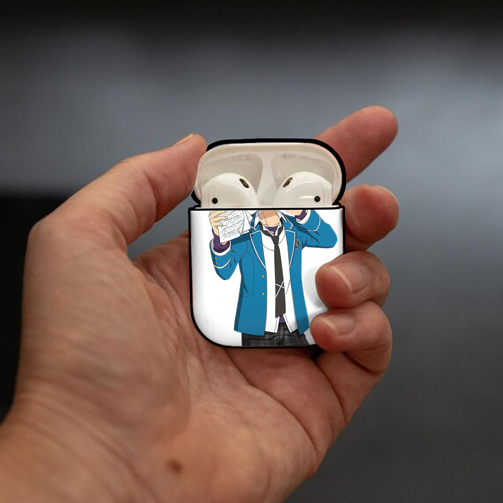 あんさんぶるスターズ! Ensemble Stars AirPods 第2世代保護ケース ハードシェル ブラック 耐衝撃・防指紋・カラビナ付き