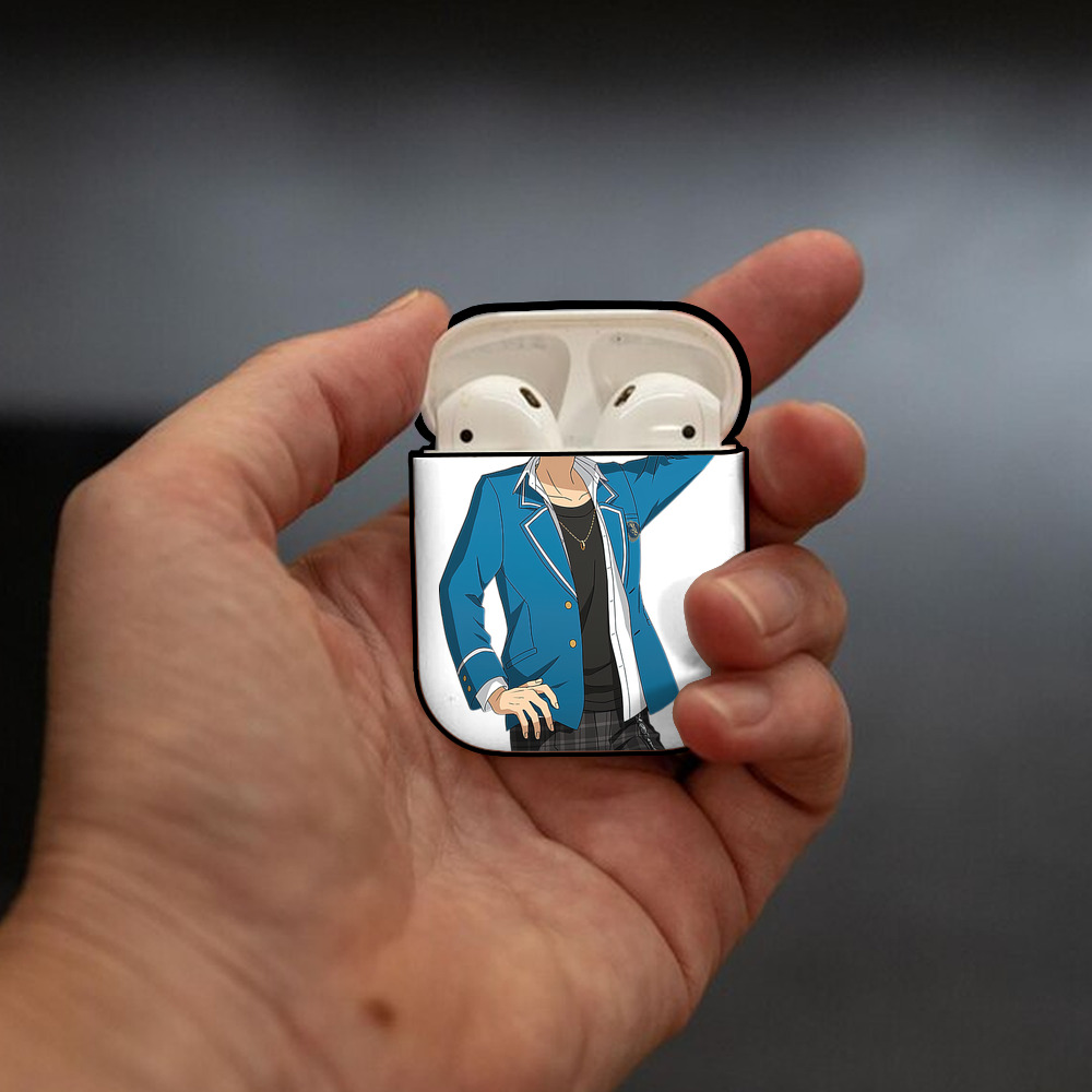 あんさんぶるスターズ! Ensemble Stars AirPods 第2世代保護ケース ハードシェル ブラック 耐衝撃・防指紋・カラビナ付き