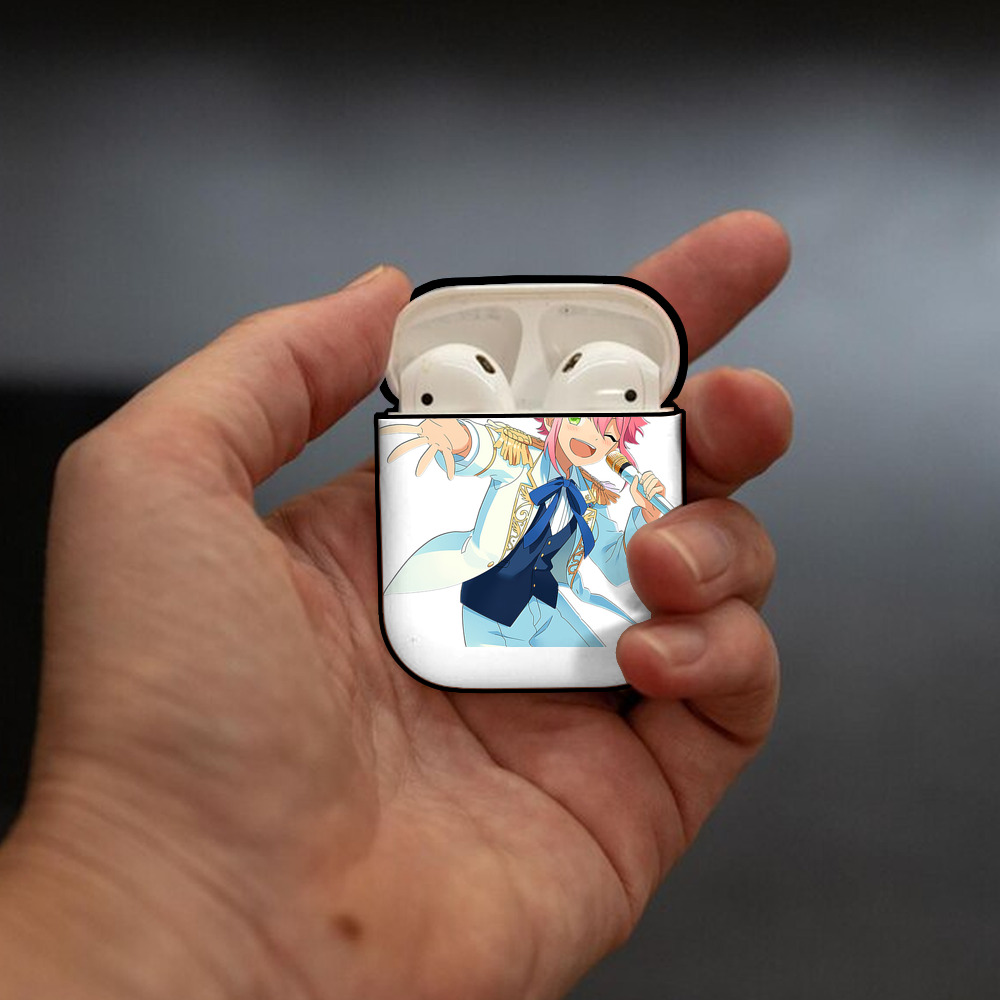 あんさんぶるスターズ! Ensemble Stars AirPods 第2世代保護ケース ハードシェル ブラック 耐衝撃・防指紋・カラビナ付き
