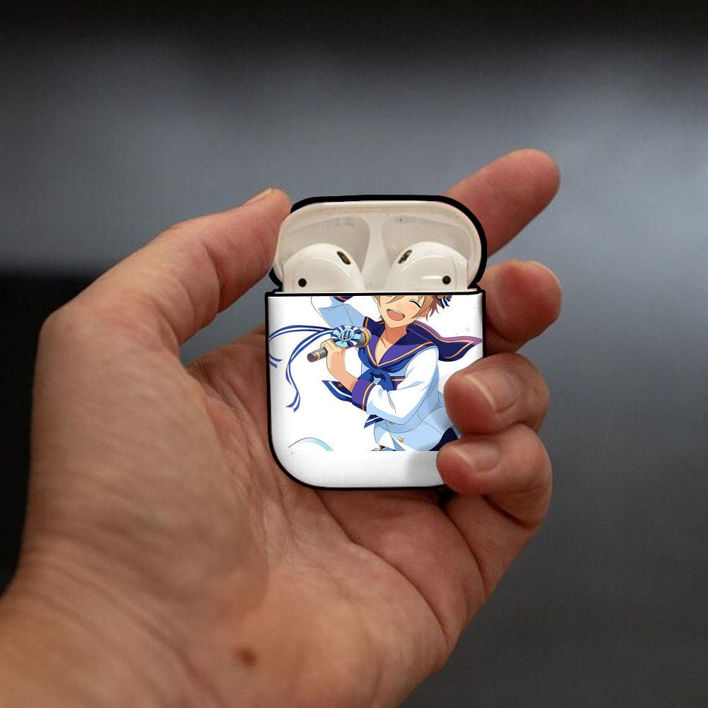 あんさんぶるスターズ! Ensemble Stars AirPods 第2世代保護ケース ハードシェル ブラック 耐衝撃・防指紋・カラビナ付き