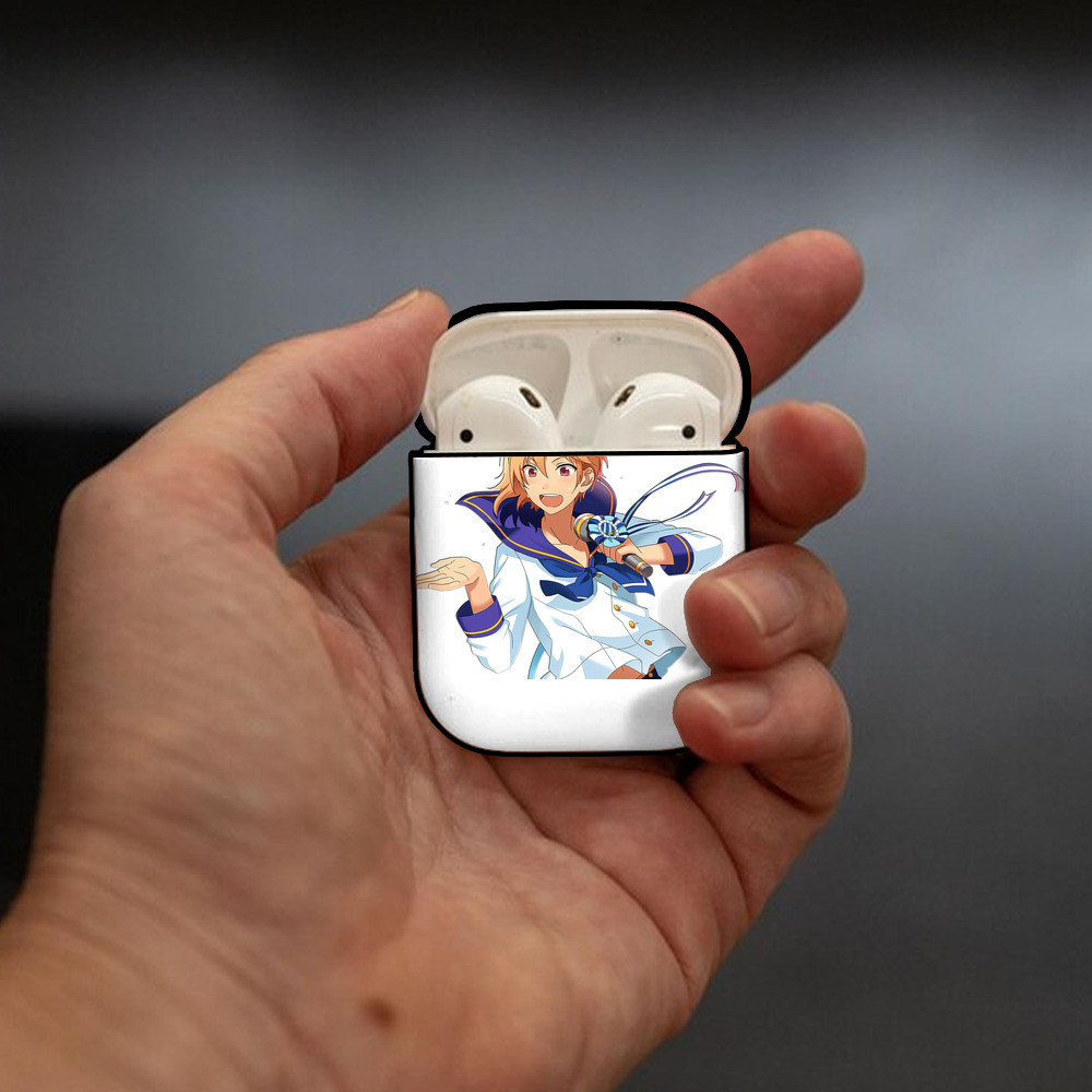 あんさんぶるスターズ! Ensemble Stars AirPods 第2世代保護ケース ハードシェル ブラック 耐衝撃・防指紋・カラビナ付き
