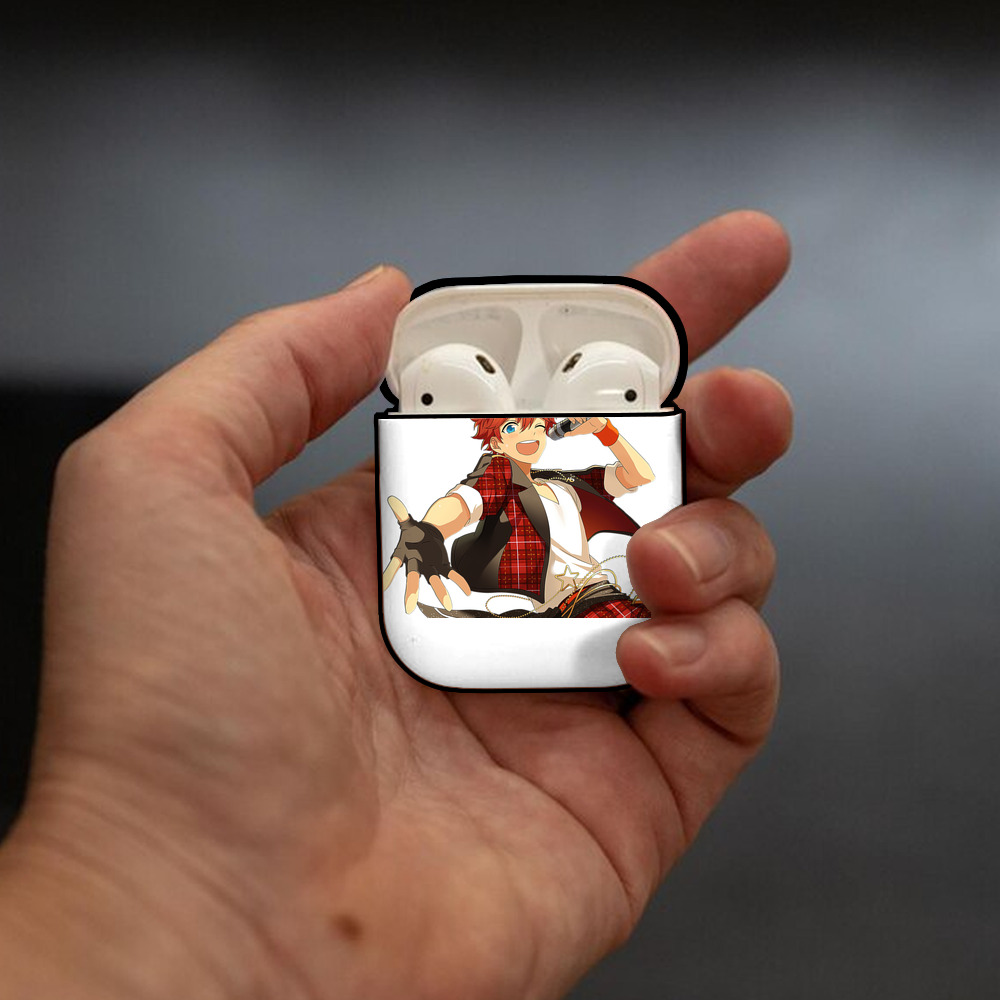 あんさんぶるスターズ! Ensemble Stars AirPods 第2世代保護ケース ハードシェル ブラック 耐衝撃・防指紋・カラビナ付き