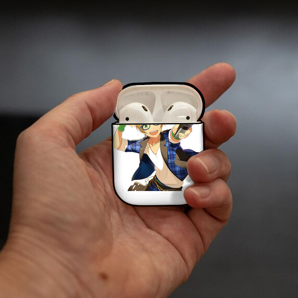 あんさんぶるスターズ! Ensemble Stars AirPods 第2世代保護ケース ハードシェル ブラック 耐衝撃・防指紋・カラビナ付き