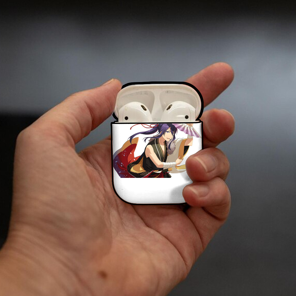 あんさんぶるスターズ! Ensemble Stars AirPods 第2世代保護ケース ハードシェル ブラック 耐衝撃・防指紋・カラビナ付き