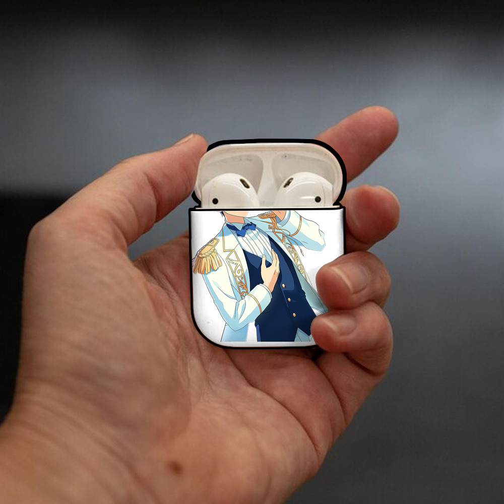 あんさんぶるスターズ! Ensemble Stars AirPods 第2世代保護ケース ハードシェル ブラック 耐衝撃・防指紋・カラビナ付き