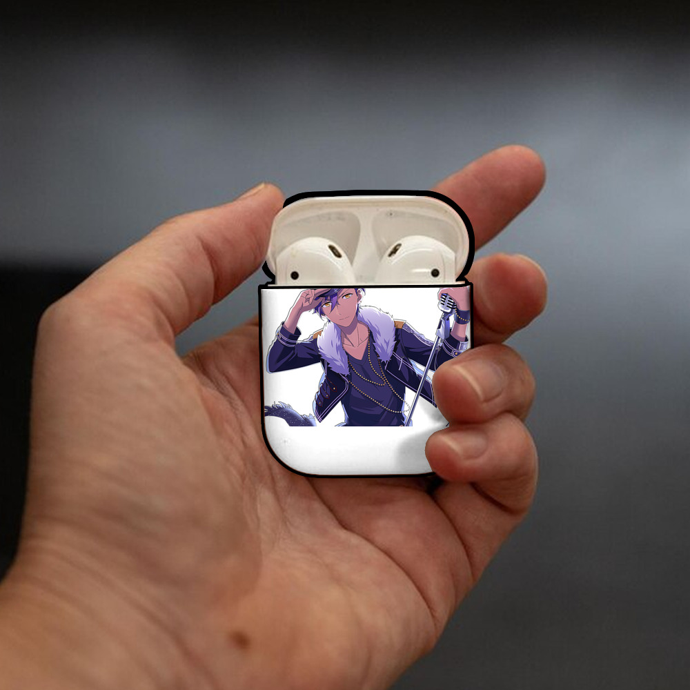 あんさんぶるスターズ! Ensemble Stars AirPods 第2世代保護ケース ハードシェル ブラック 耐衝撃・防指紋・カラビナ付き