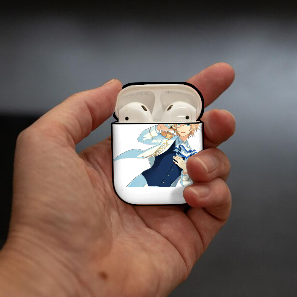 あんさんぶるスターズ! Ensemble Stars AirPods 第2世代保護ケース ハードシェル ブラック 耐衝撃・防指紋・カラビナ付き
